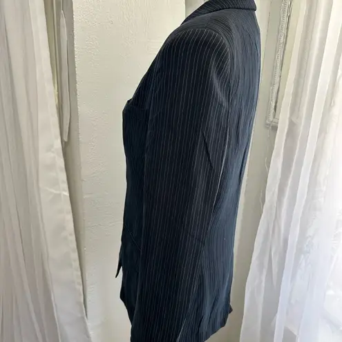 Lauren Ralph Lauren silk dark blue pinstriped suit jacket size 8