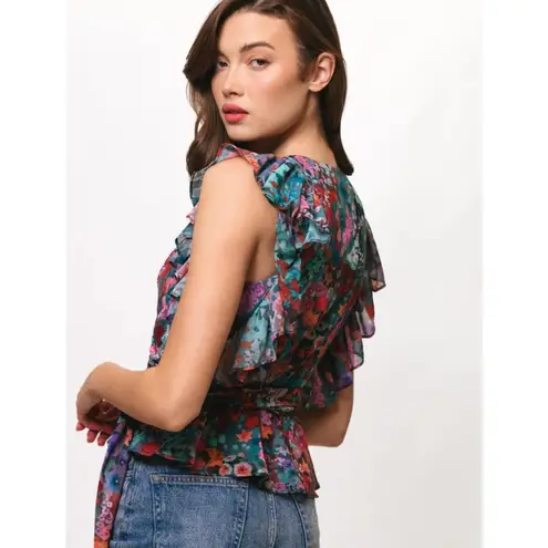 Hutch NWT Anthropologie Lenza Ruffle Wrap Top Garden Party Floral Size S