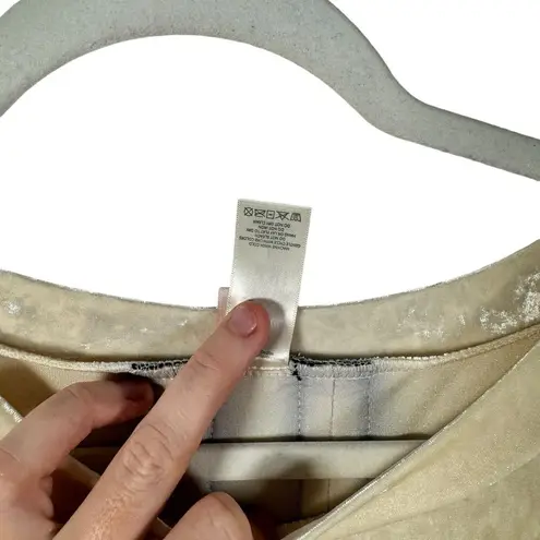 HAH Hot as Hell Cream Crushed Velvet Bell Sleeve Mini Dress FLAW Womens Large