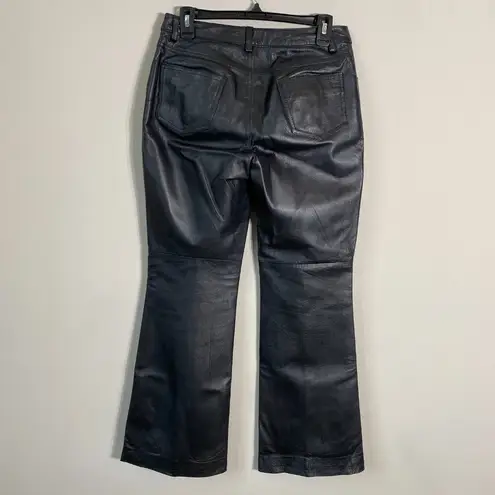 Newport News Vtg Jeanology Collection Womens 6P Bootcut 100% Leather Black Pants