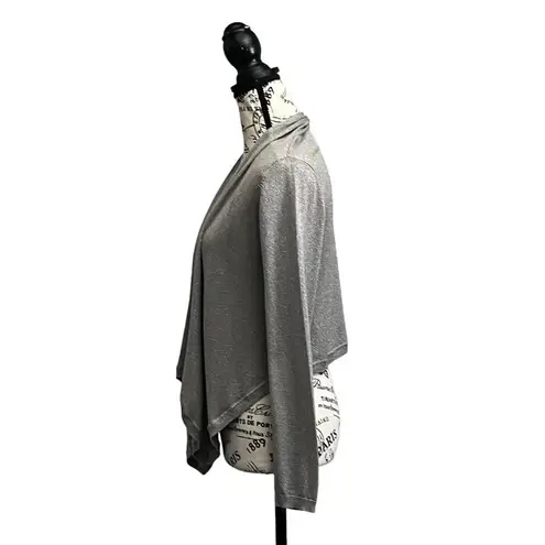 INC International Concepts Women Gray Open Silk Cardigan Sweater Size S modest