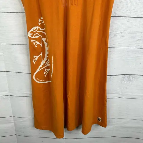 Baobab Womens size 44 Tropical Gecko Lizard Spaghetti Strap Dress Grenada Orange Size M