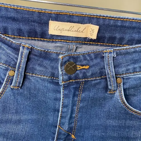 Unpublished Boutique brand Contrast Flare Wide Leg Denim Jeans - size 26