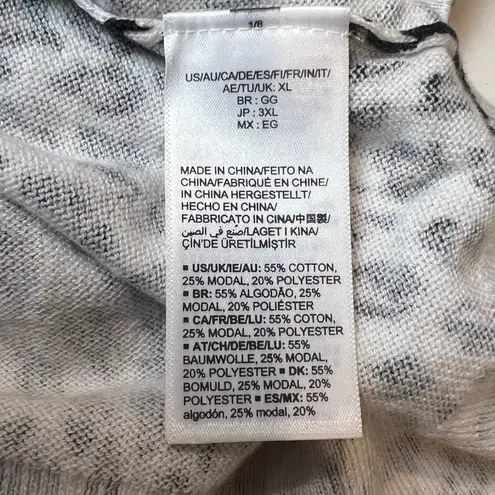 Amazon Essentials Women's XL Cream Leopard Print Knit Top Cotton Modal | Casual - Image 7