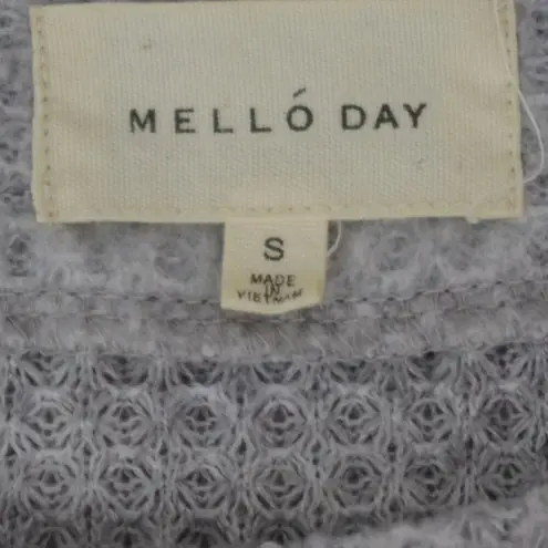 MELLODAY Waffle Knit Grey Sweater Small