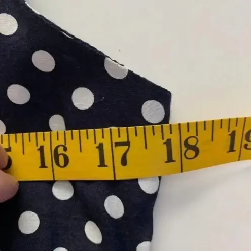 LESLIE LUCKS Blue & Red Ribbon Polka Dot Pin Up Sailor Dress Size 10