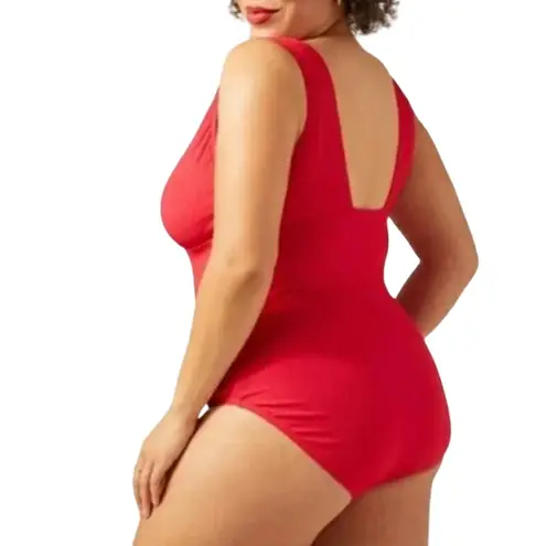 ANDIE Mykonos Ribbed Barberry Pink Swimsuit Beach Resort One Piece Size 1X New