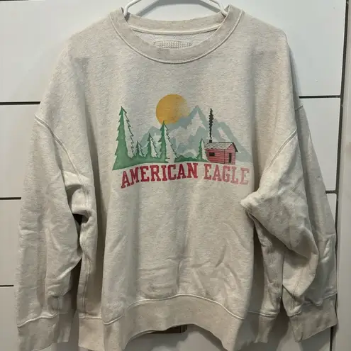 American Eagle AE Super Soft Fleece Oversized Vintage Crew Neck Sweatshirt