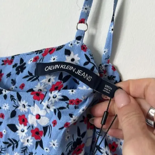 Calvin Klein Jeans Calvin Klein Blue Floral Spaghetti Strap Dress Women’s Size Small NWT