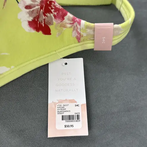 Cacique New Lane Bryant Lightly Lined No Wire Bra 54C Light Bright Green Floral