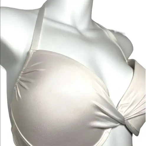 Mossimo White Ruched Bikini Top Size Large