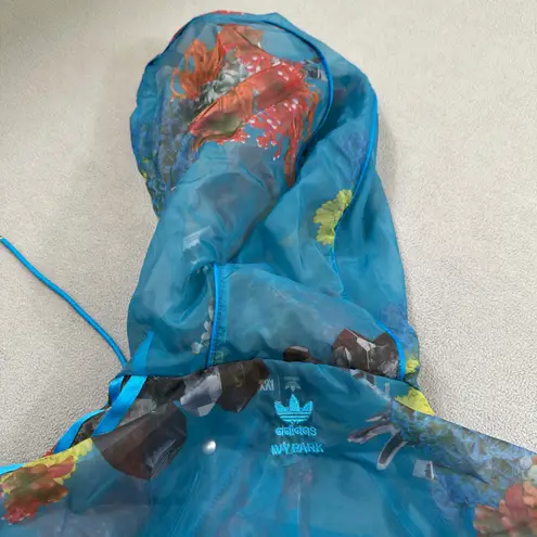 Ivy Park Adidas x Organza Jacket M Floral Print Hooded Long Coat Beyonce