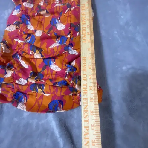 Rose + Olive Tank Top Small Top Floral Sleeveless Ruffled Romantic Summer Colorful