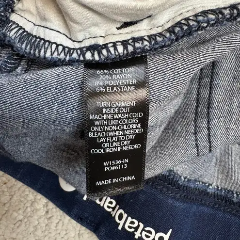 Betabrand Straight-Leg 4-Pocket Yoga Stretch Denim Jeans Indigo Size L Petite