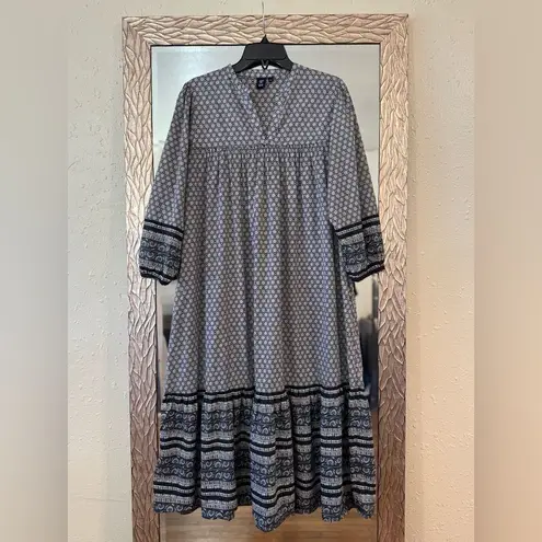 Anna Sui x Uniqlo Boho Peasant Midi Dress - Cotton - Size Large