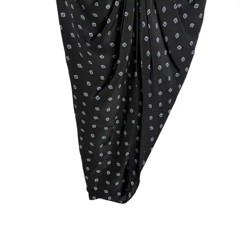 Veronica Beard Ari Black Silk Blend Ruched Asymmetrical Midi Skirt Size 12