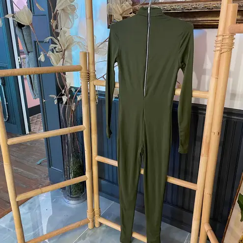 BumpSuit Gigi Jumpsuit Long Sleeve Mock Neck Olive Green Maternity