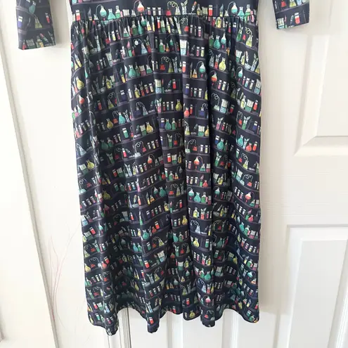 Dolly and Dotty Unique Vintage Billie Navy Blue Science Lab Midi Flared Dress 10