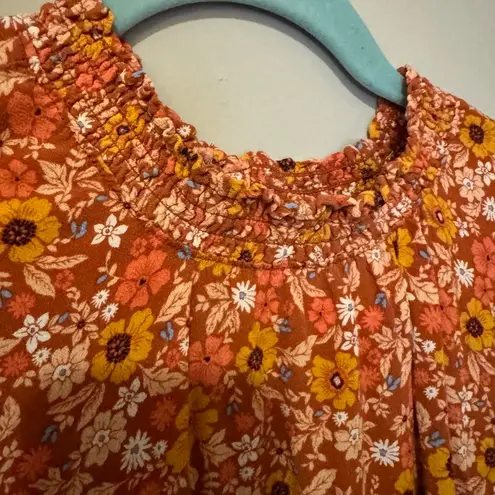Knox Rose  Smocked High Neck Floral Top