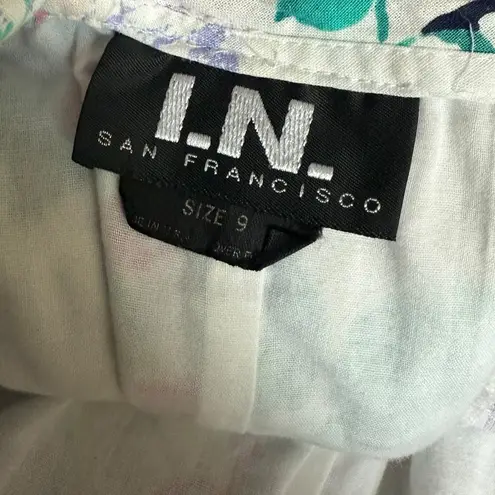 I.N. San Francisco I.N. Vintage 90s Cottagecore Floral Off the Shoulder Princess Party Mini Dress