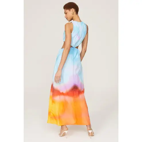 Jonathan Simkhai Alfie Multicolor Abstract Print Cut Out Sleeveless Maxi Dress S Blue - Image 3