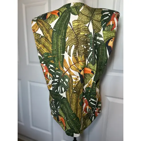 Farm Rio Tropical Monstera Toucan Sleeveless Cotton Top Size XL