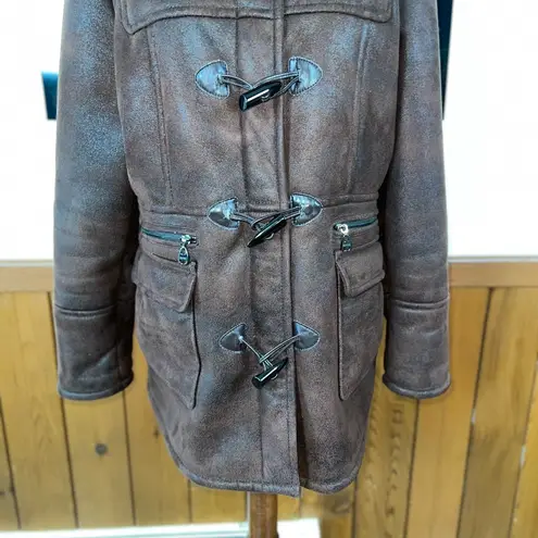 Marc New York Gorgeous Coyote Fur Trim Toggle Coat!