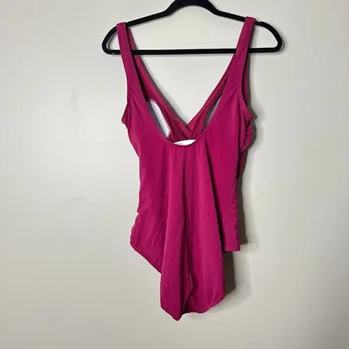 Jantzen Classic One Piece Women 12 Swimsuit Swim Beach Resort Padded Magenta