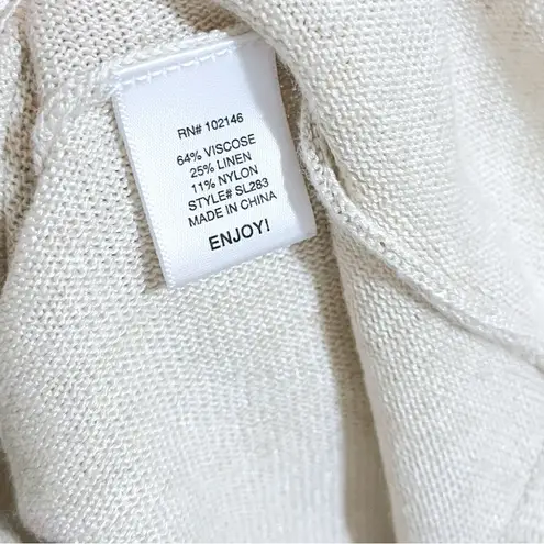 Michael Stars Viscose Linen Distressed Back Detail Lightweight Boxy Sweater S - Image 6