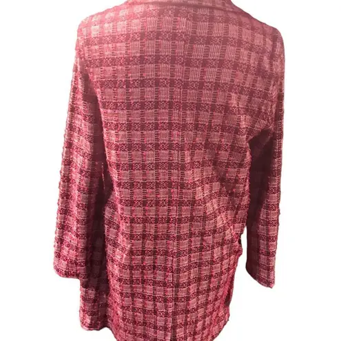 MELLODAY NWT size XS petite pink tweed cardigan