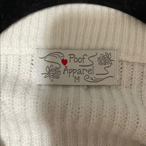 Poof Apparel Women's Cream Crew Neck Sweater