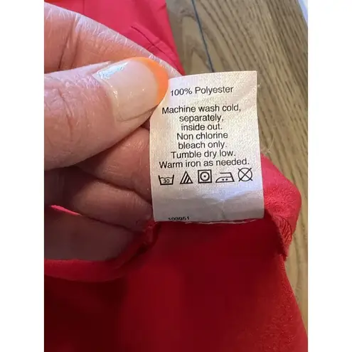 J Jill Button Up Shirt Size 0 Sleeveless Lightweight Beach Travel Preppy Womens Red