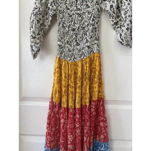 Cool Change Boho Jodi Dress Multicolor Meadow Floral Print Tiered Size XS NWT