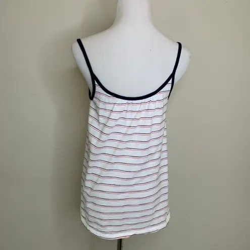 Gap  White Pink Blue Striped Jersey Camisole Sz XS Tie at Neck
