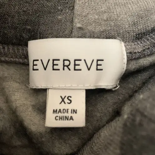 Evereve Camo Pullover Drawstring Sweatshirt Sz XS Front Pocket Gray Thumbholes