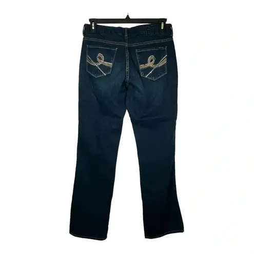 Seven7 Embellished Bootcut Jeans Dark Wash Stretch Sparkle Women Size 6