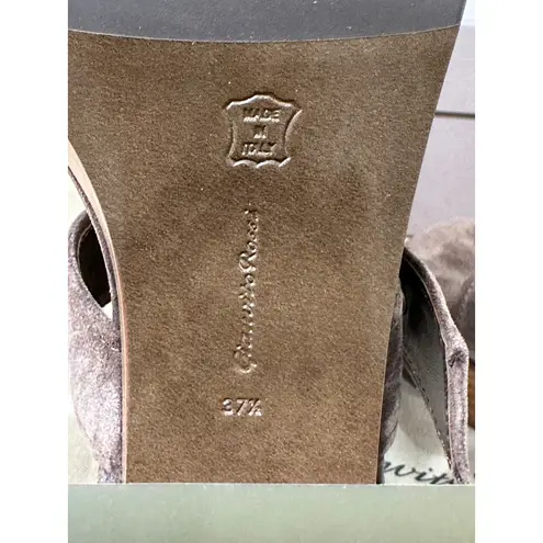 Gianvito Rossi Suede Buckle Dual-Band Platform Slide Sandals 7.5 US 37.5 EU NIB