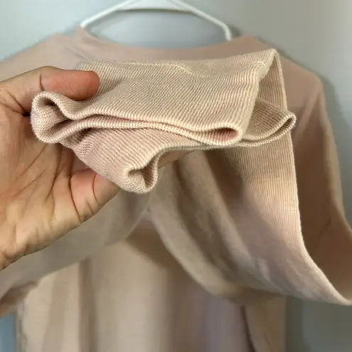 Le AL.X organic cotton crew neck top drop shoulder size XL pink pullover knit