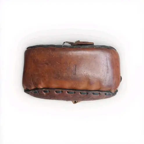 Vintage Saddle Bag Purse Tooled Leather Stirrups Horse Theme Mexico Brown