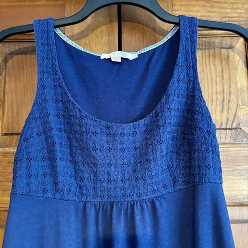Boden USA Boden Navy Blue Eyelet Tank Dress Women's Size 4 Long US, 8L UK Modal Cotton