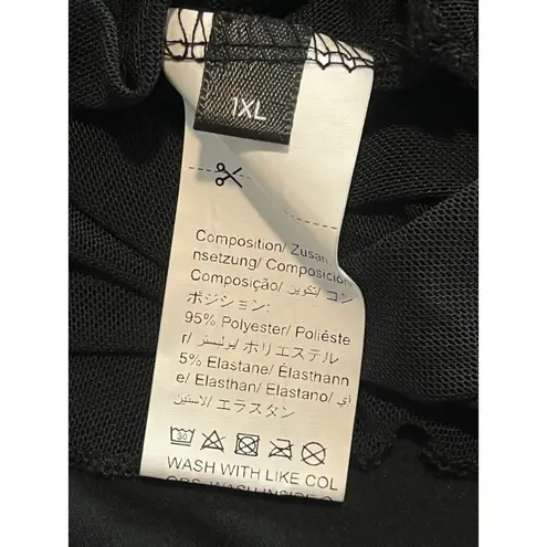 Beaudrm Tiered Mini Dress Size XL Black Sleeveless Halter Tie Neck Cross Pendant