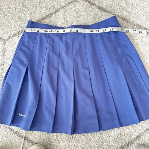 Head Vintage Pleated Tennis Skirt Blue Logo Detail Preppy Country Club