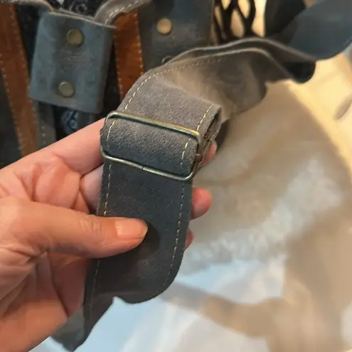 Dydaktik Gray and Brown Suede Women's Bag