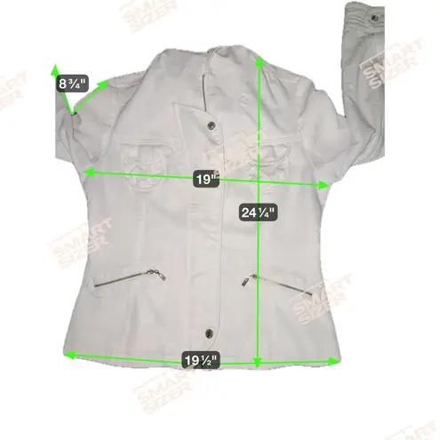 Phoebe Couture Phoebe White Utility Jacket with Hooded Collar and Textured Material