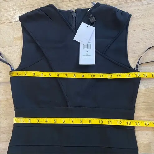 Herve Leger bandage cross front halter midi dress