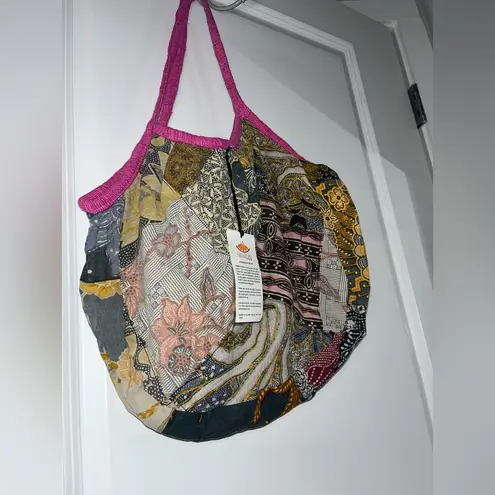 Tangerine NWT Temple Mixed Fabric Patched Boho Shoulder Mini Bag