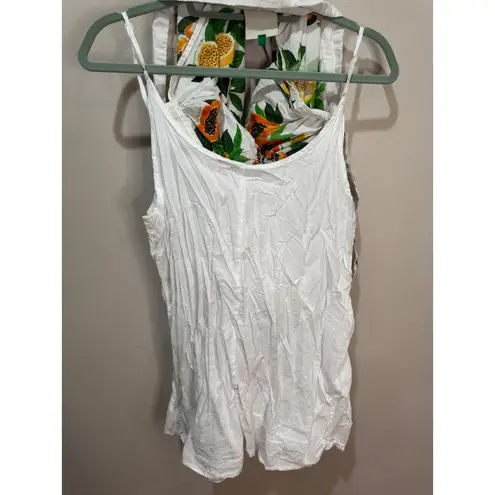 Farm Rio Papaya Salad Scarf Mini Dress Sz L 100% cotton $198