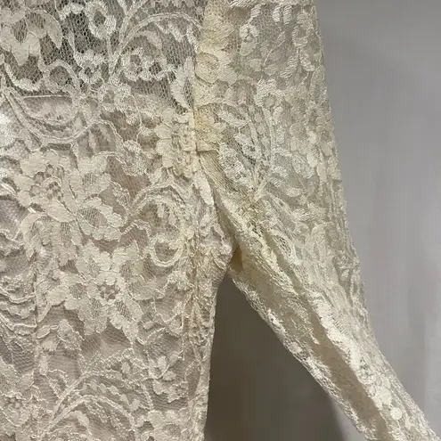 Handmade Vintage 40’s-50’s creamy lace sweetheart princess wedding dress gown bride dream