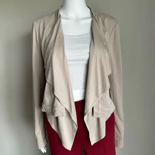 BCBGMAXAZRIA  Donnie Draped Waterfall Crop Cardigan Beige