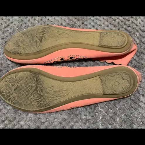 Bamboo Peachy pink flats with sparkly trim - Image 4